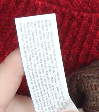 F&F Mens Red Christmas Crew Neck Jumper L Graphic Knitwear