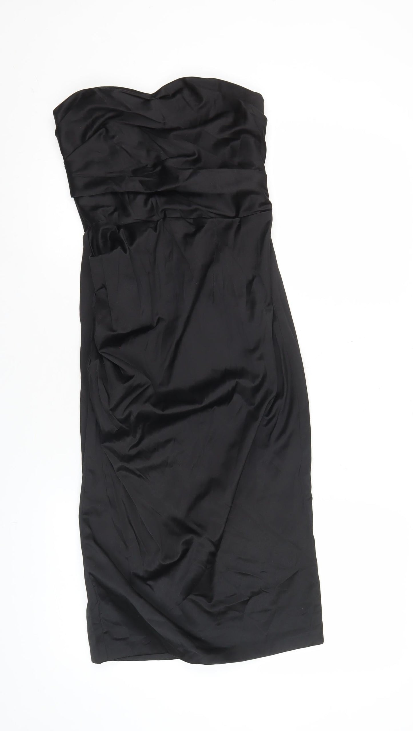 ASOS Women's Black Strapless Bodycon Dress Size 6 Knee Length Cocktail
