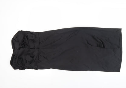 ASOS Women's Black Strapless Bodycon Dress Size 6 Knee Length Cocktail