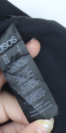 ASOS Women's Black Strapless Bodycon Dress Size 6 Knee Length Cocktail