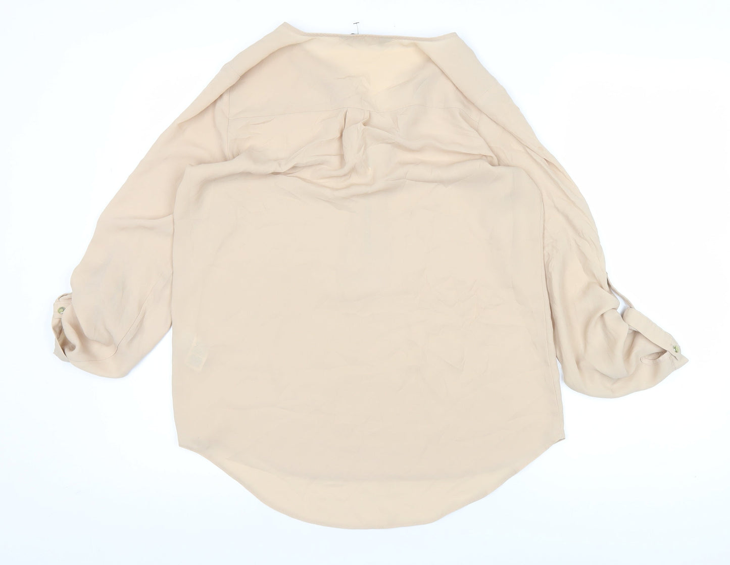 Dorothy Perkins Women’s Beige Blouse UK 12 Zip Front Tunic Top