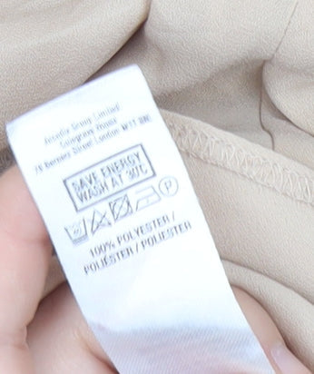 Dorothy Perkins Women’s Beige Blouse UK 12 Zip Front Tunic Top