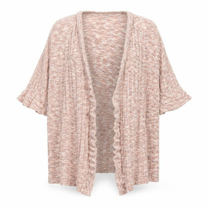 Zara Women Pink Open Knit Cardigan Medium Short Sleeve
