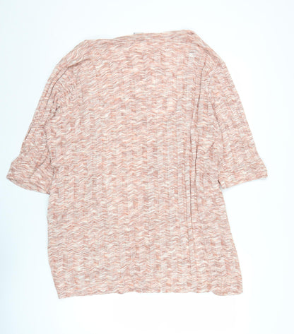 Zara Women Pink Open Knit Cardigan Medium Short Sleeve
