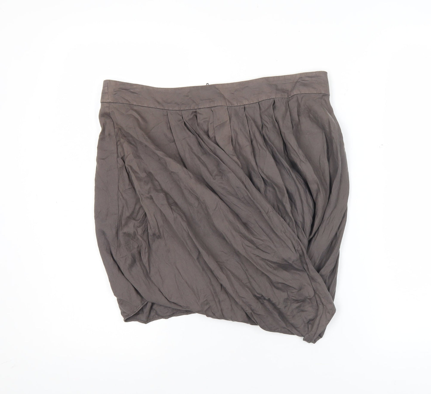 Warehouse Women Brown Size 12 Bubble Hem Cotton Skirt