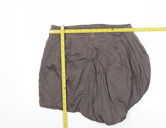 Warehouse Women Brown Size 12 Bubble Hem Cotton Skirt