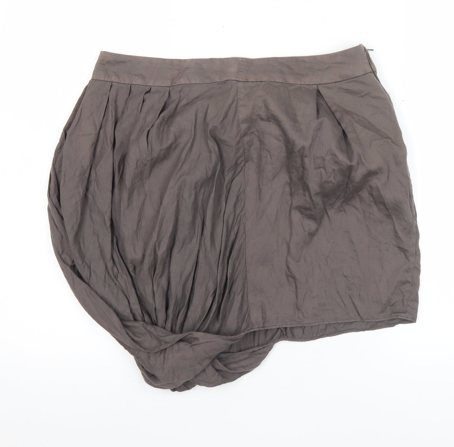 Warehouse Women Brown Size 12 Bubble Hem Cotton Skirt