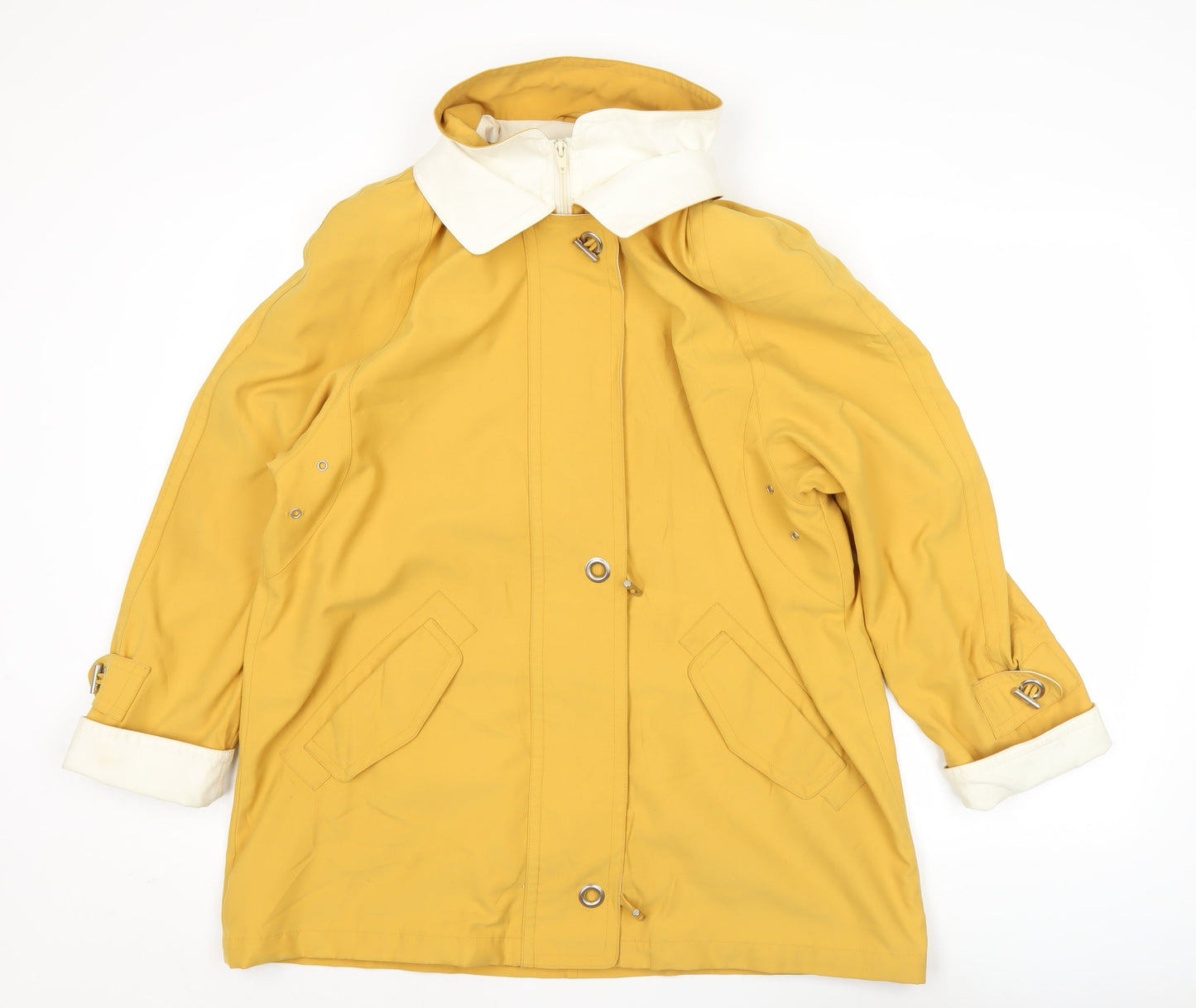 First Avenue Classics Womens Yellow Size 14 Rain Coat Jacket Hooded