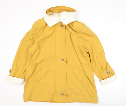 First Avenue Classics Womens Yellow Size 14 Rain Coat Jacket Hooded