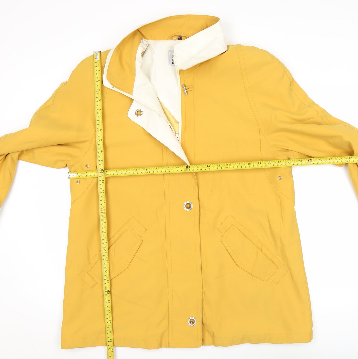 First Avenue Classics Womens Yellow Size 14 Rain Coat Jacket Hooded