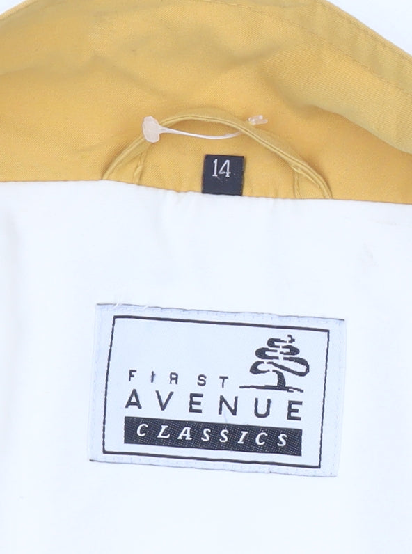 First Avenue Classics Womens Yellow Size 14 Rain Coat Jacket Hooded
