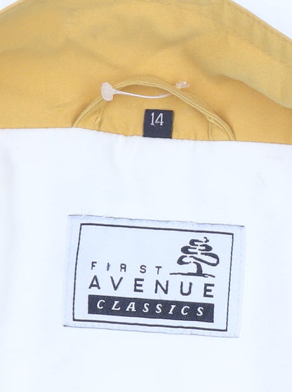 First Avenue Classics Womens Yellow Size 14 Rain Coat Jacket Hooded