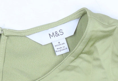 Marks and Spencer Women’s Green Size 8 Regular Fit Blouse