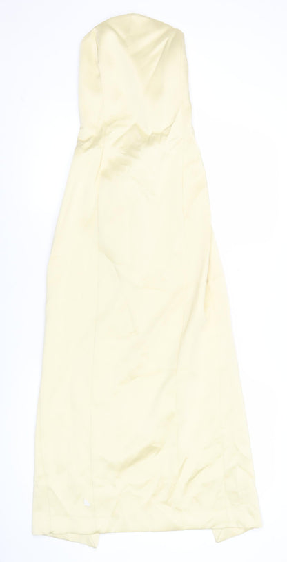 Zara Women Beige Strapless Bodycon Long Dress Size 12