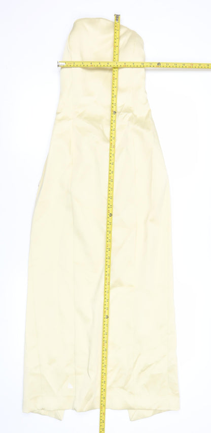 Zara Women Beige Strapless Bodycon Long Dress Size 12