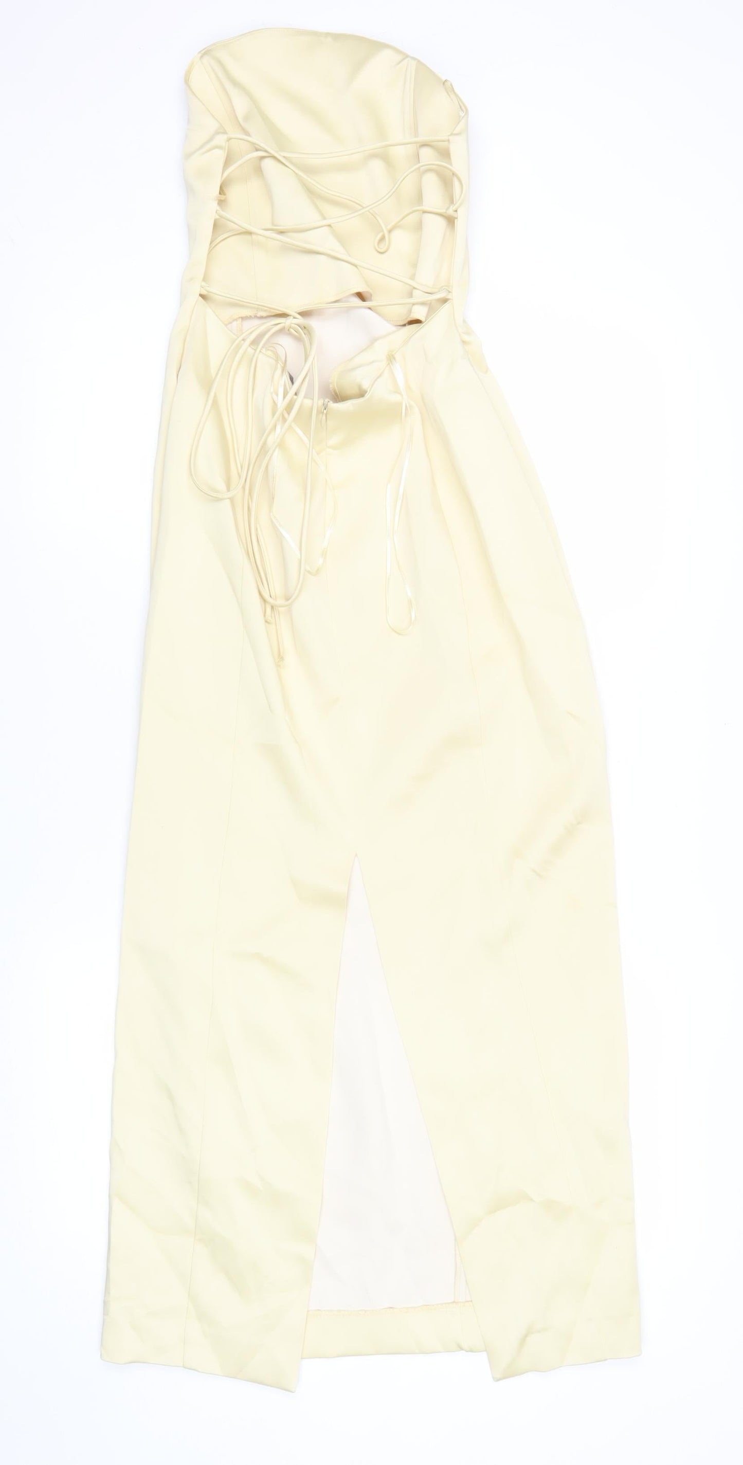 Zara Women Beige Strapless Bodycon Long Dress Size 12