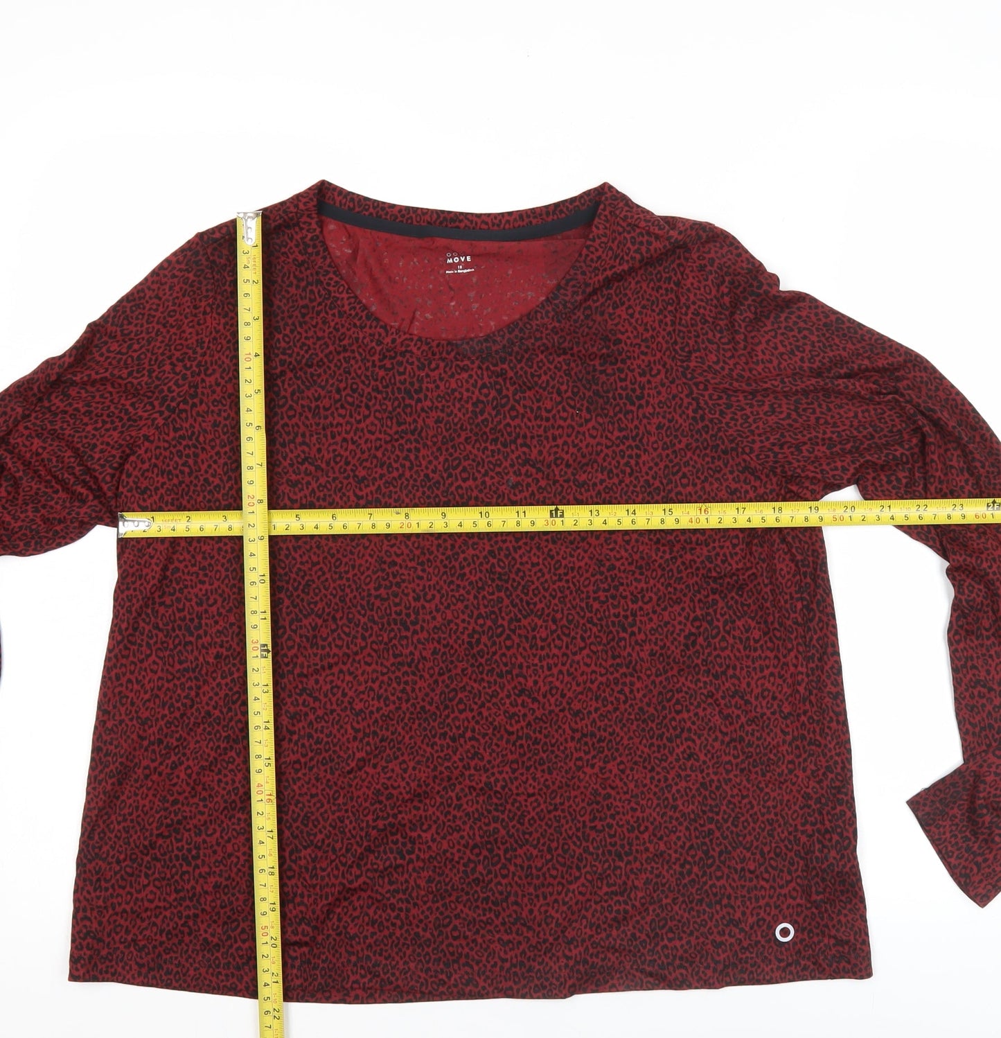 Marks and Spencer Women’s Red Animal Print Long Sleeve T-Shirt Size 18