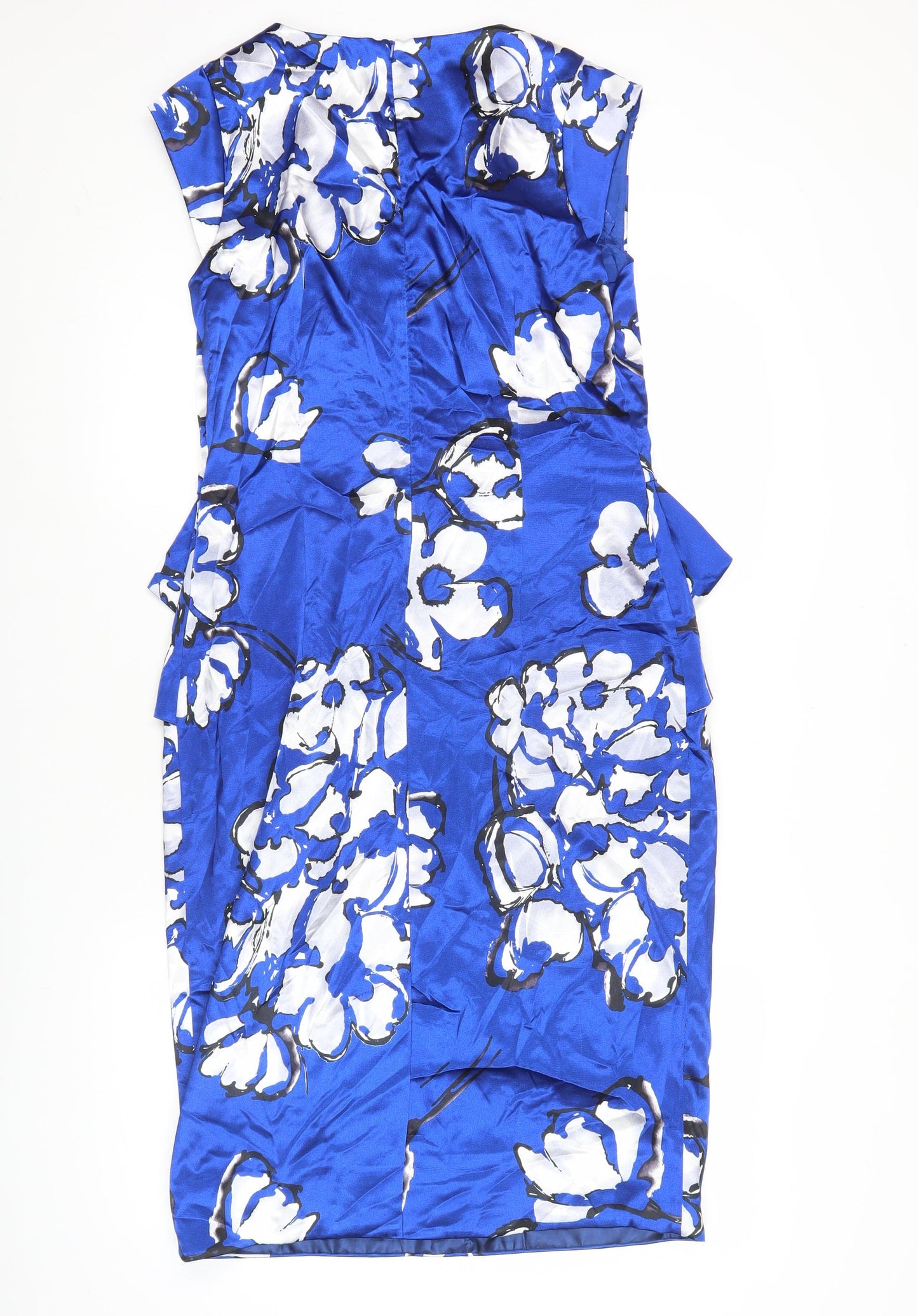 Roman Women’s Blue Floral Sheath Dress Size 12 Knee Length