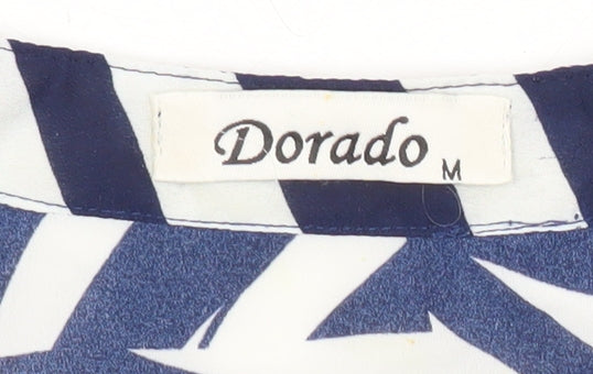 Dorado Women’s Blue White Striped Sleeveless Tunic Blouse Size M