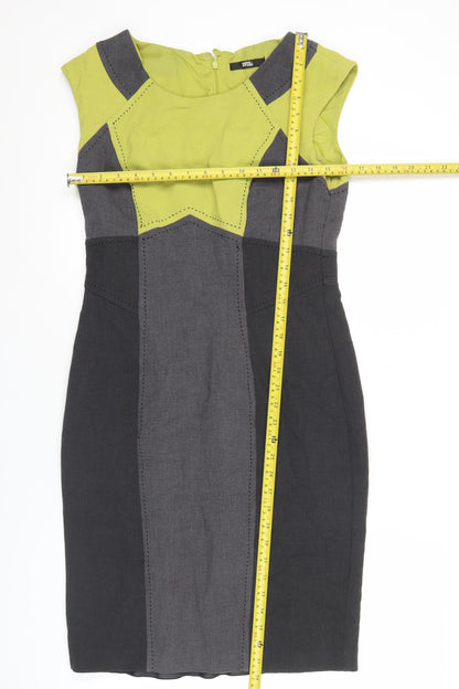 Marks and Spencer Women's Grey Green Colourblock Sheath Dress UK 12