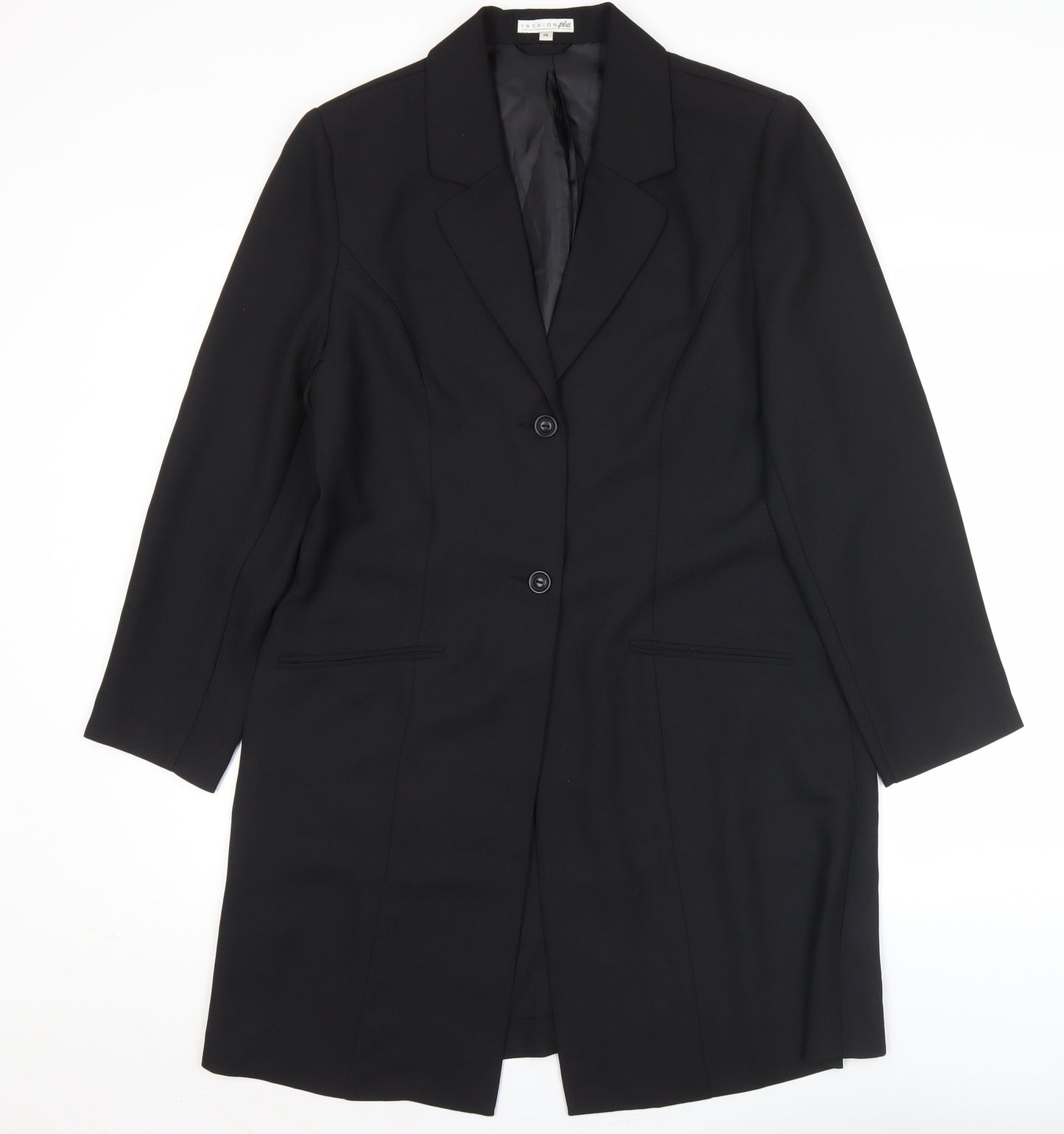 Fashion Plus Womens Black Size 14 Tailored Formal Suit Jacket