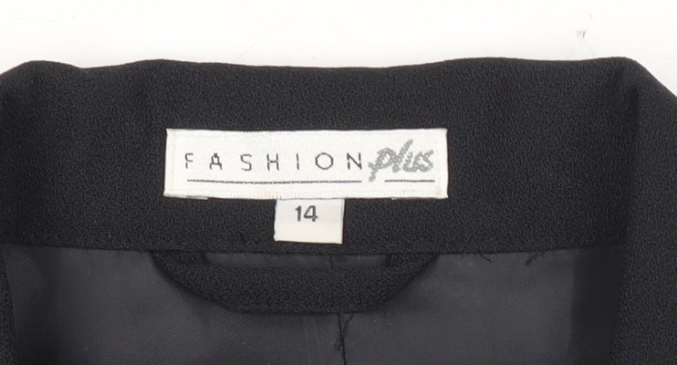 Fashion Plus Womens Black Size 14 Tailored Formal Suit Jacket
