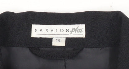 Fashion Plus Womens Black Size 14 Tailored Formal Suit Jacket
