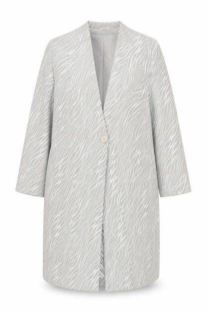 Mark Angelo Womens Grey Animal Print Long Coat Size 16 Polyester