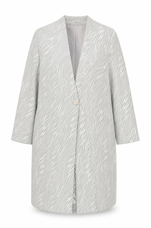 Mark Angelo Womens Grey Animal Print Long Coat Size 16 Polyester