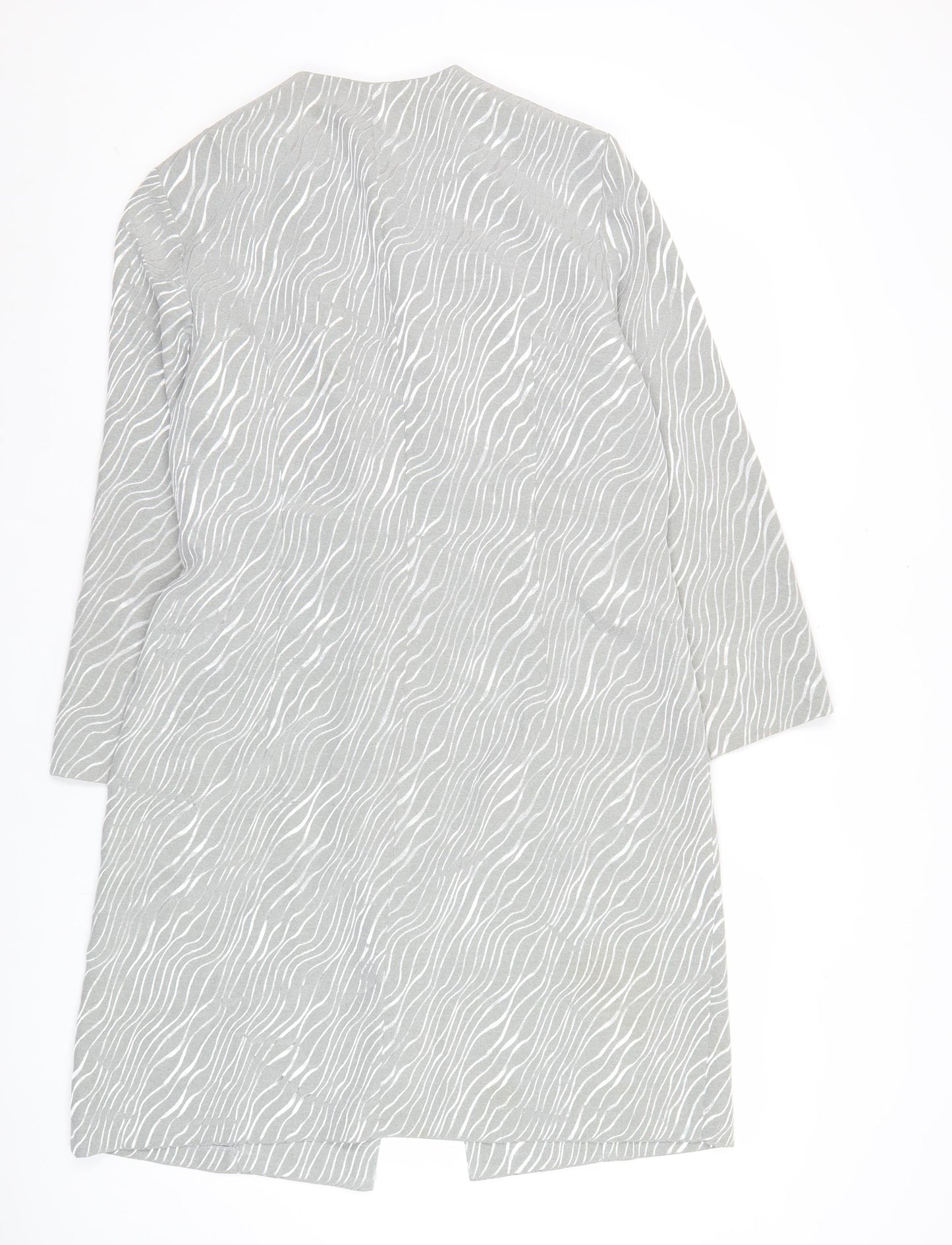 Mark Angelo Womens Grey Animal Print Long Coat Size 16 Polyester