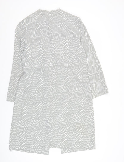Mark Angelo Womens Grey Animal Print Long Coat Size 16 Polyester