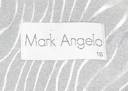 Mark Angelo Womens Grey Animal Print Long Coat Size 16 Polyester