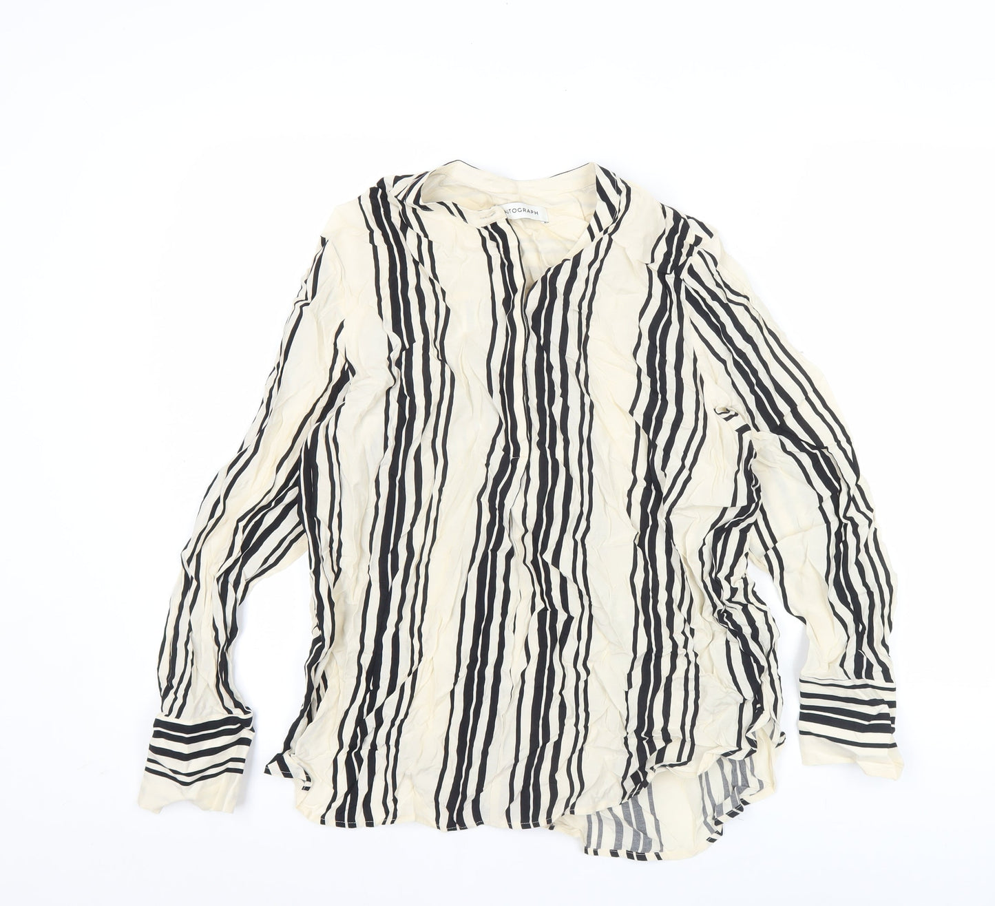 Marks and Spencer Autograph Women’s Black White Striped Blouse Size 14