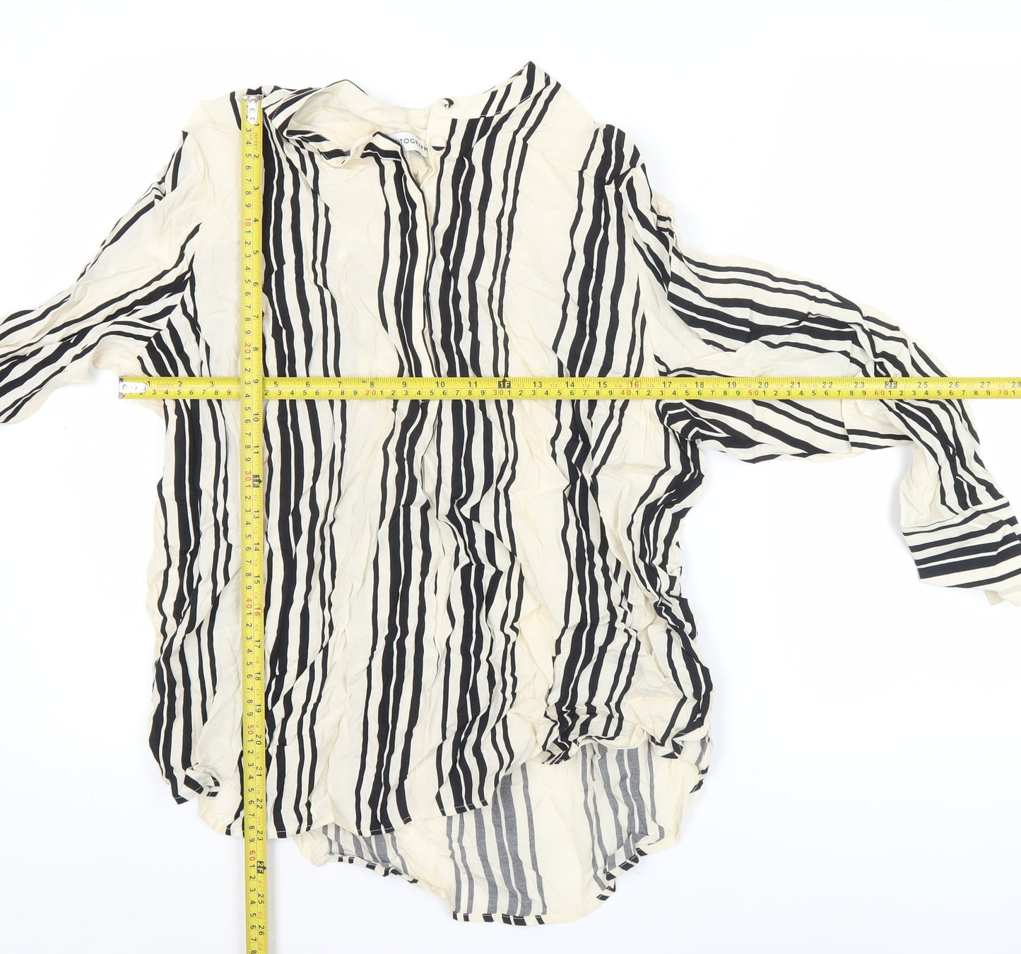 Marks and Spencer Autograph Women’s Black White Striped Blouse Size 14