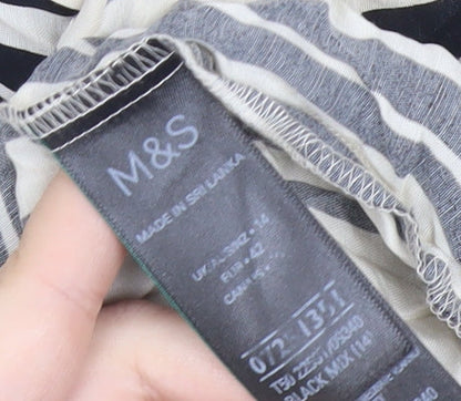 Marks and Spencer Autograph Women’s Black White Striped Blouse Size 14