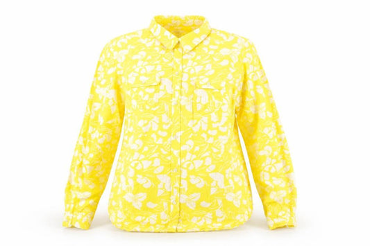 Old Navy Women’s Yellow Floral Cotton Button-Up Shirt 2XL