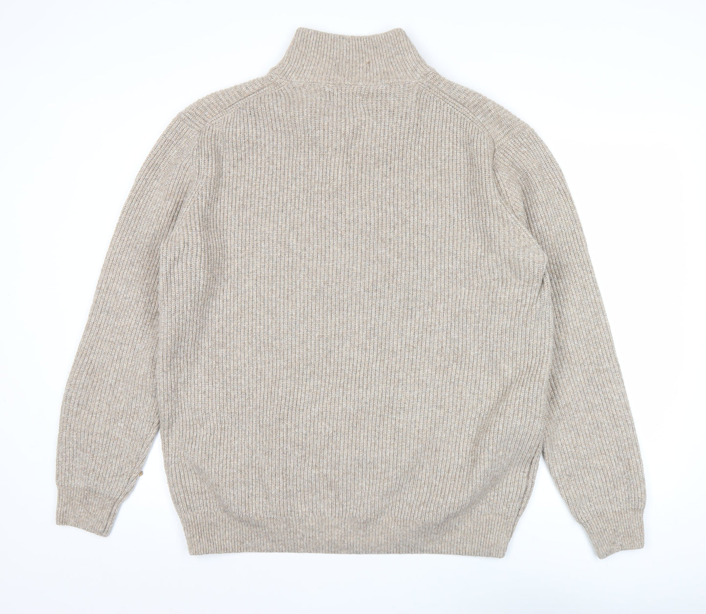 Easy Men’s Beige 2XL 1/4 Zip Knit Pullover Jumper