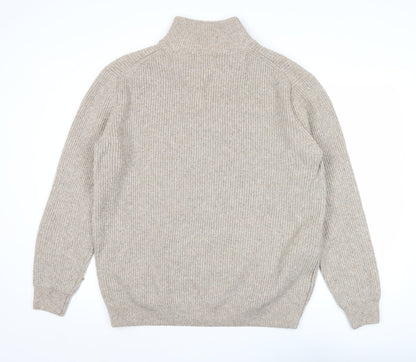 Easy Men’s Beige 2XL 1/4 Zip Knit Pullover Jumper