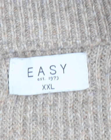 Easy Men’s Beige 2XL 1/4 Zip Knit Pullover Jumper