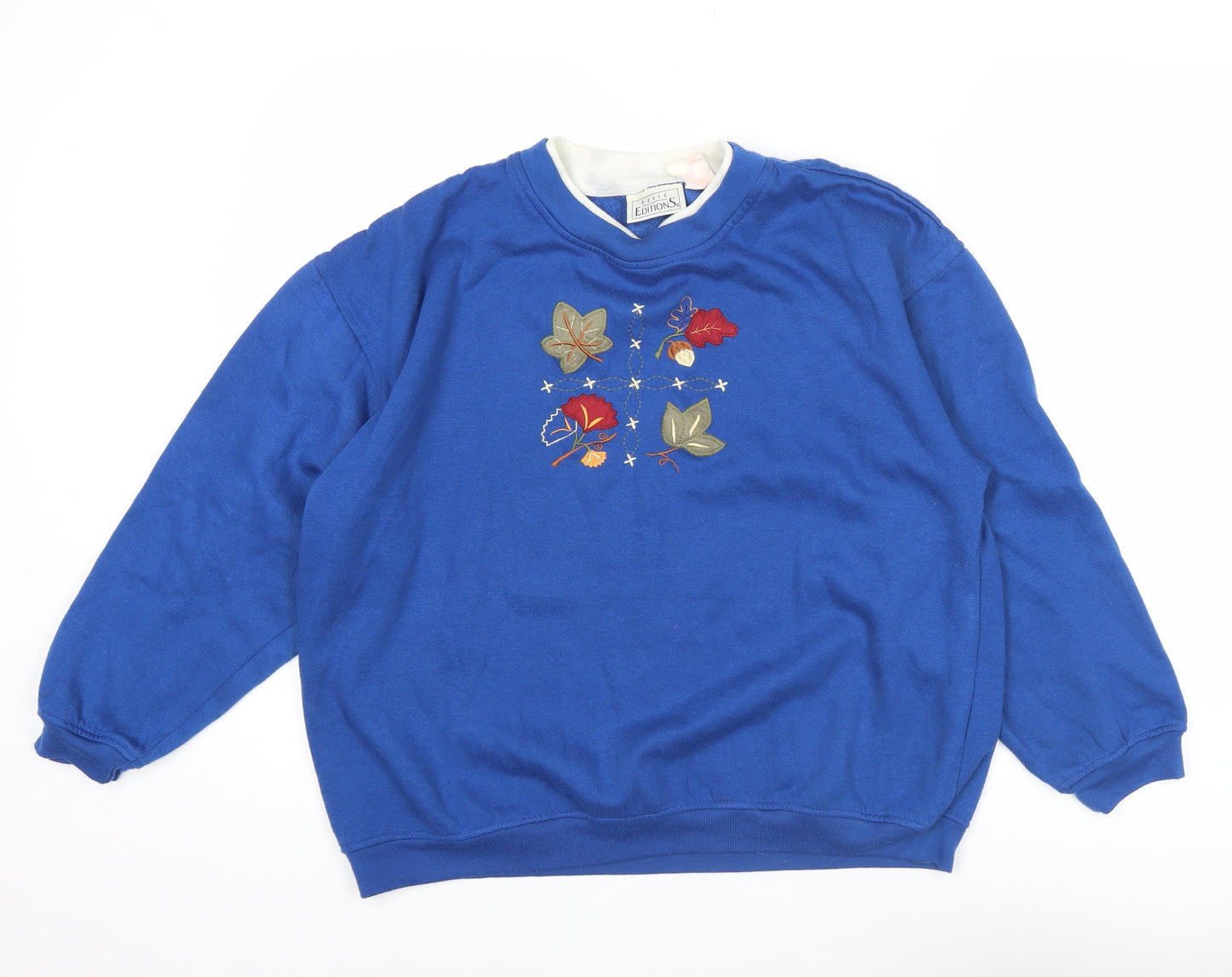 Basic Editions Women’s Blue Embroidered Sweatshirt Size S