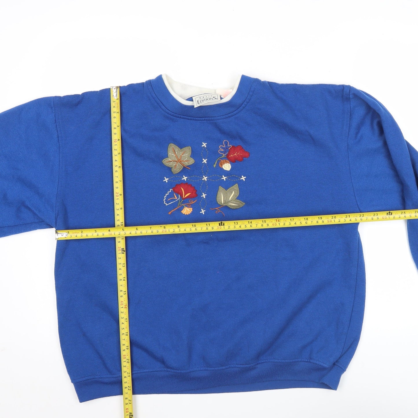 Basic Editions Women’s Blue Embroidered Sweatshirt Size S