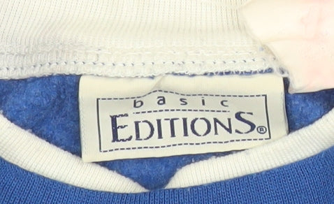 Basic Editions Women’s Blue Embroidered Sweatshirt Size S