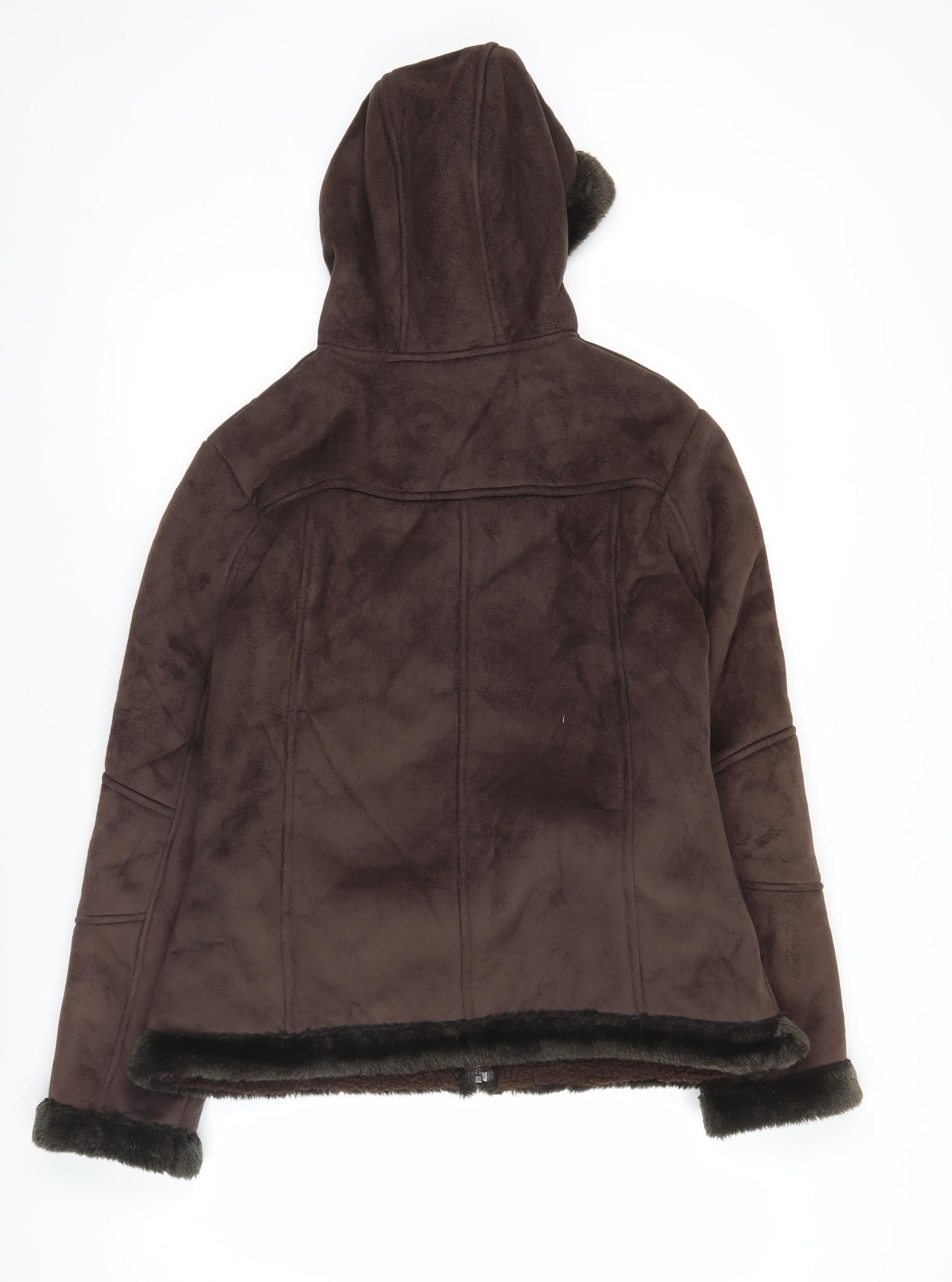 Avenue Womens Brown Hooded Winter Coat Size 14 Lined Polyester