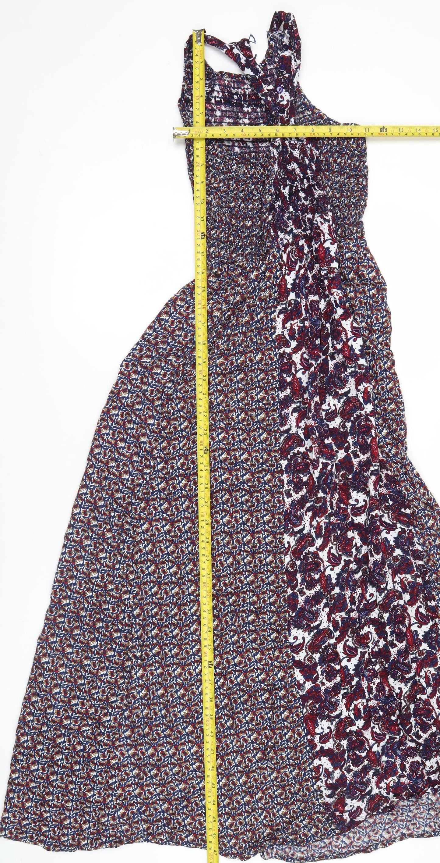 Japna Womens Multicoloured Paisley Midi A-Line Dress Size S