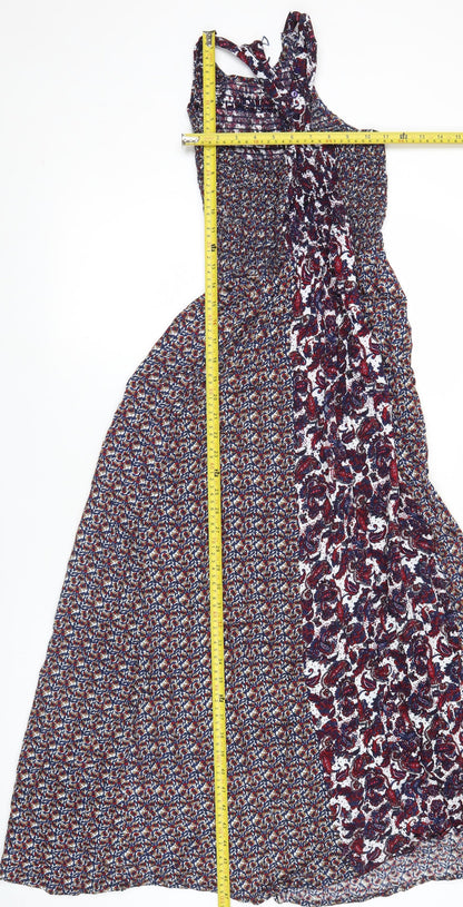 Japna Womens Multicoloured Paisley Midi A-Line Dress Size S