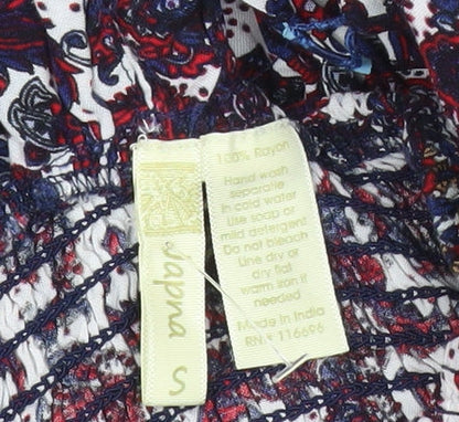 Japna Womens Multicoloured Paisley Midi A-Line Dress Size S