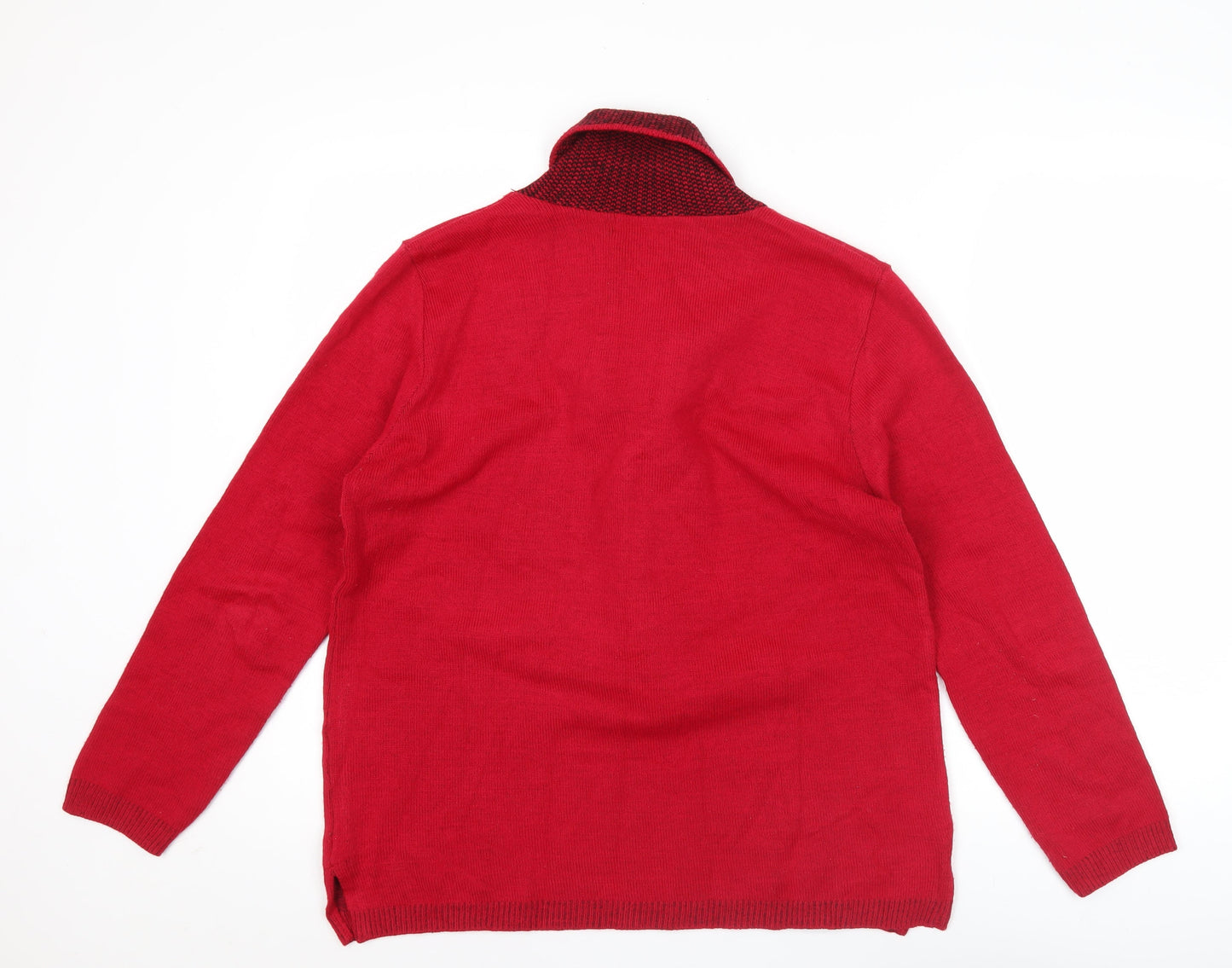 ME Womens Red Cowl Neck Knit Pullover Jumper Size M