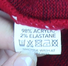 ME Womens Red Cowl Neck Knit Pullover Jumper Size M