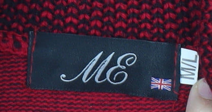 ME Womens Red Cowl Neck Knit Pullover Jumper Size M