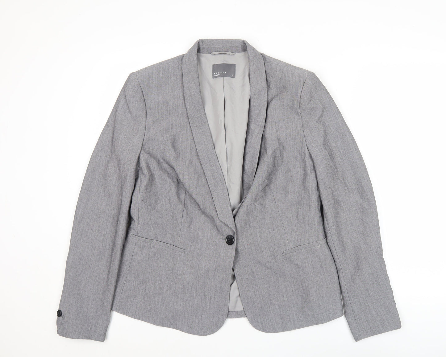 Papaya Women’s Grey Blazer Size 14 Classic Work Office Jacket